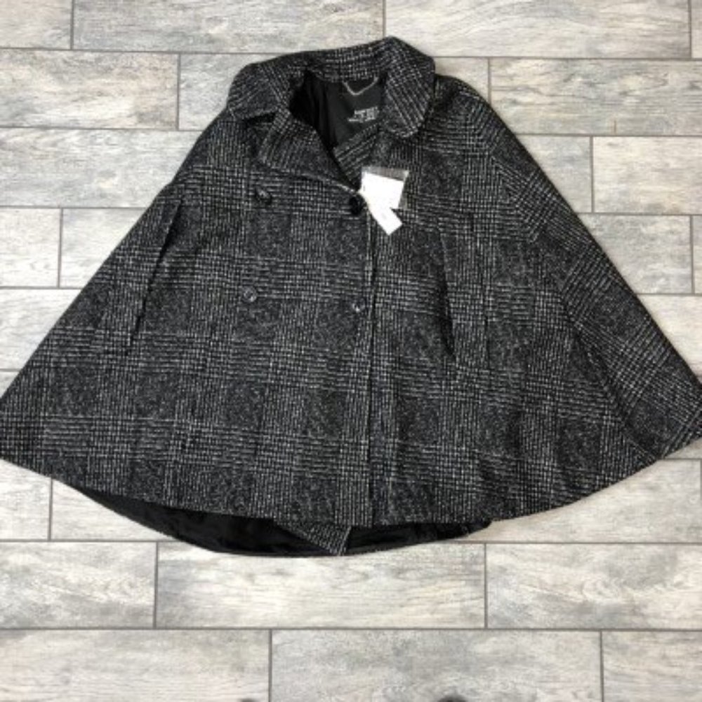 Marc Jacobs Fall 19 XS Black Plaid Capes Overcoat - Picture 19 of 71